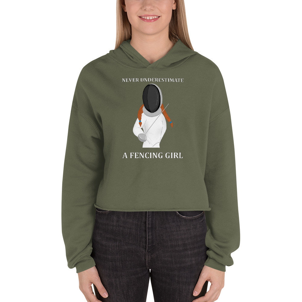 Never Underestimate a Fencing Girl Crop Hoodie - Gift for girls or ...