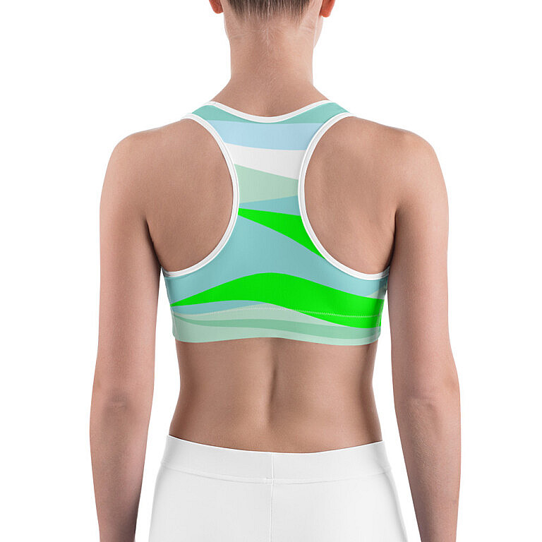 Sports bra - ENERGY WAVES forest - Wavy stripe print main image 1