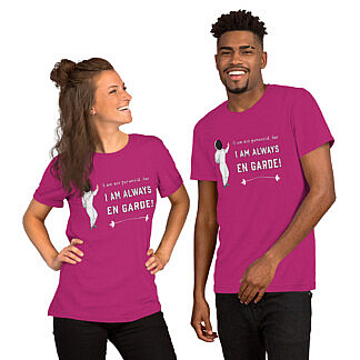 Funny Unisex En Garde Fencer T-Shirt for Men or Women - Fencing Love