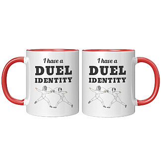Fencing Duel Identity Mug Red