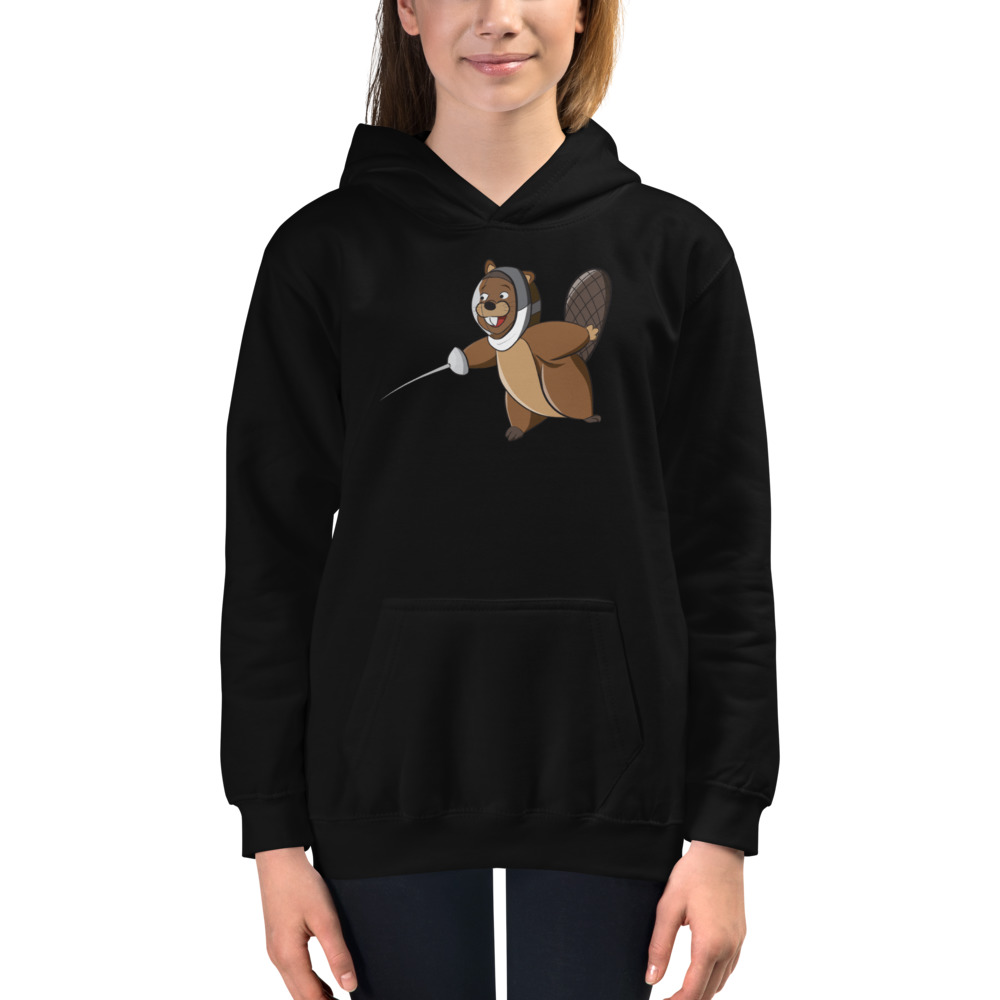 Beaver En Garde Kids Hoodie - Fencing Love