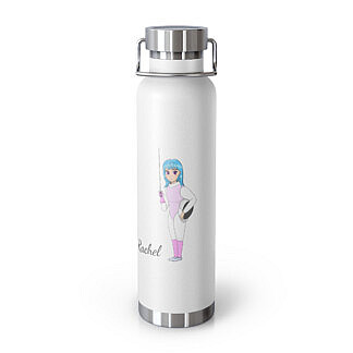 Anime Fencing Girl Water Bottle - Personalized Fencer's Gift