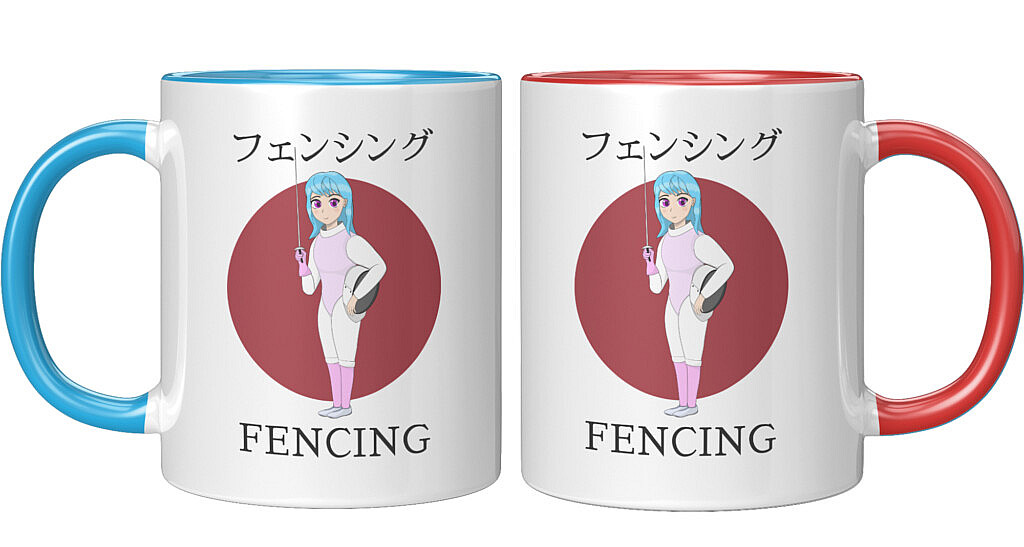 Anime Fencing Girl Water Bottle - Personalized Fencer's Gift