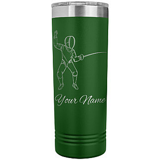 Laser Engraved Fencer Tumbler Green