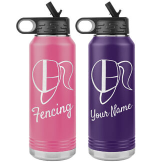Personalized fencing water bottle for girls